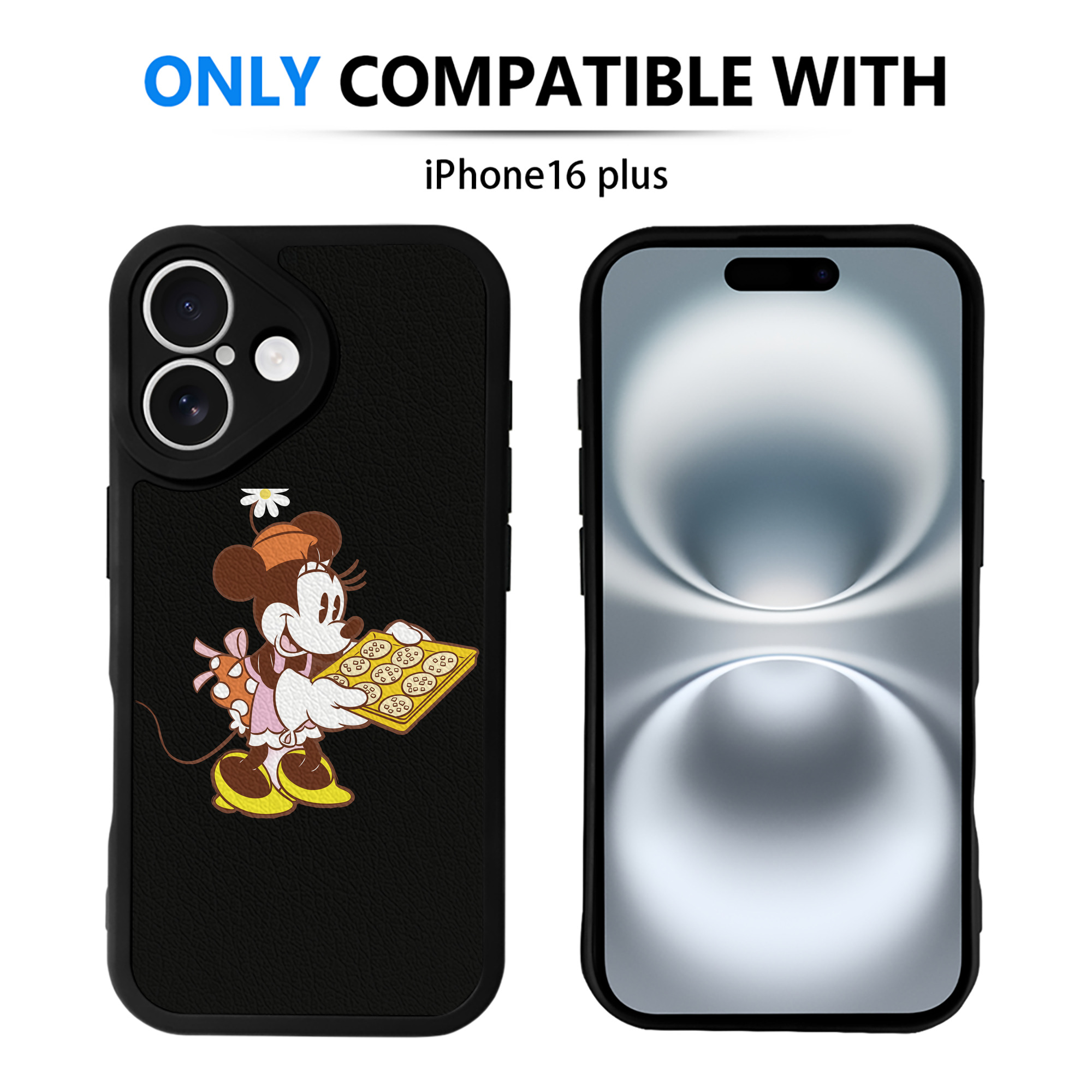 （画像用） ミッキーマウス Mickey Mouse 【iPhone 16シリーズ対応】シリコンスマホケース（レザー調） 材質：シリコン
